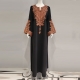 Women Woven Maxi Gown with Big Embroidery